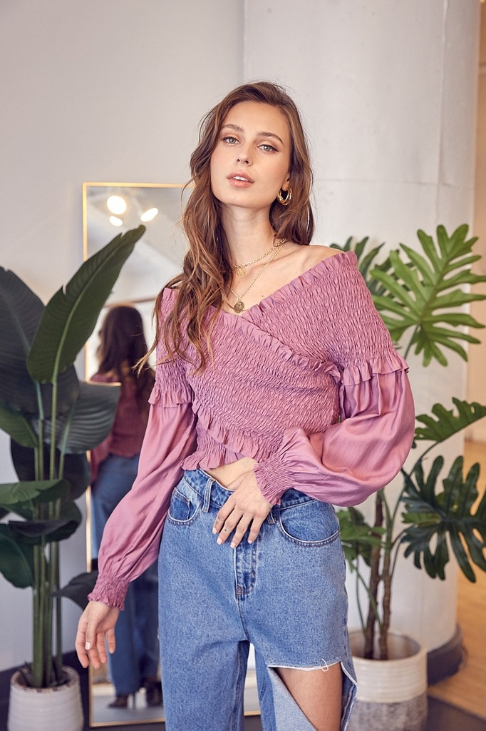 BLUSA A LOS HOMBROS ELASTICA