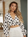 BLUSA/CROP MANGA LARGA FLOR EN ESCOTE