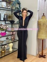 MAXI DRESS MANGA LARGA ESCOTE V DRAPEADO