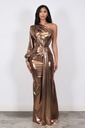 MAXI DRESS METALICO UNA MANGA
