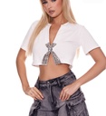 BLUSA CROP MOÑO PIEDRAS