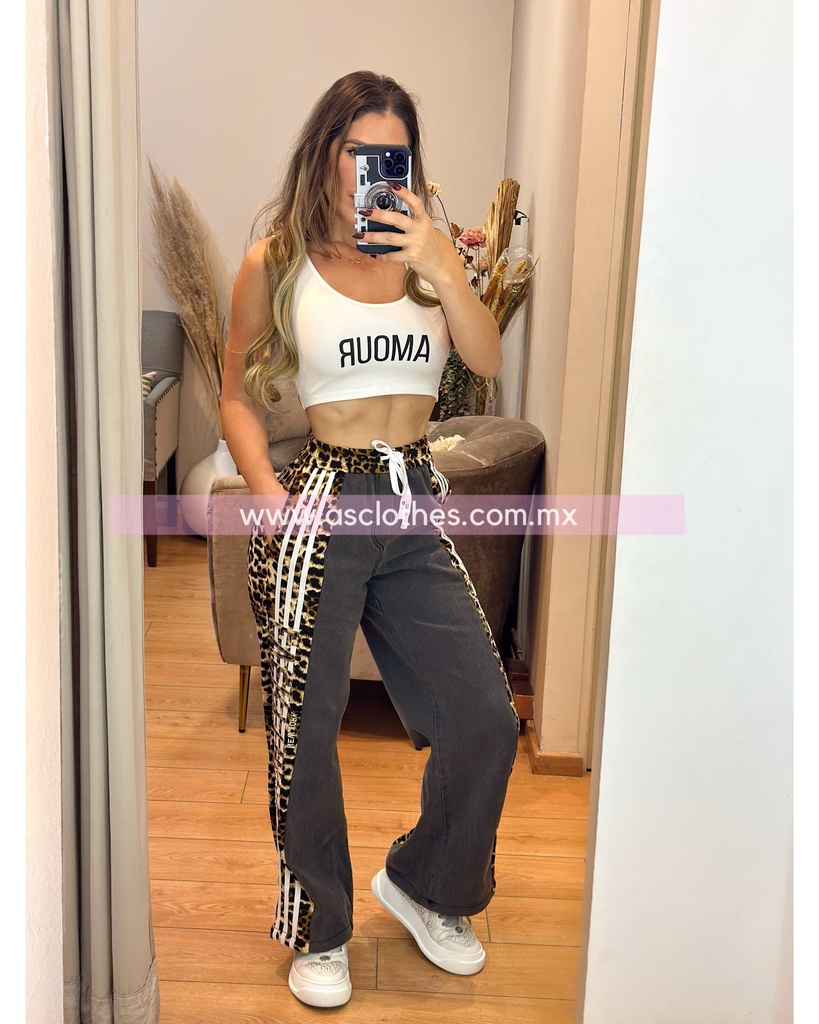 PANTALON COMBINADO ANIMAL PRINT