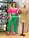 Blusa Crop mangas puff a los hombros