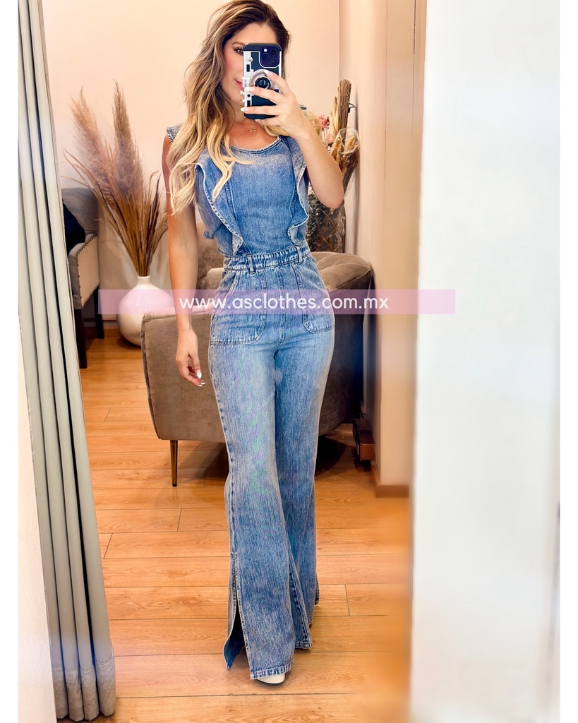 JUMPSUIT RUFFLES DENIM