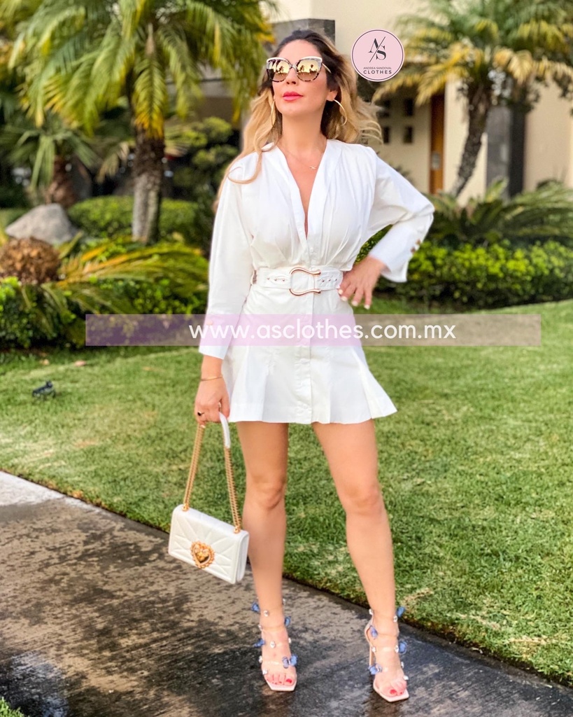 MINI DRESS ABOTONADO CON CINTO