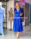 MIDI DRESS TABLONES CON MANGA Y CINTO