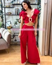 CONJUNTO PANTALON Y TOP CON ARGOLLA EN PECHO