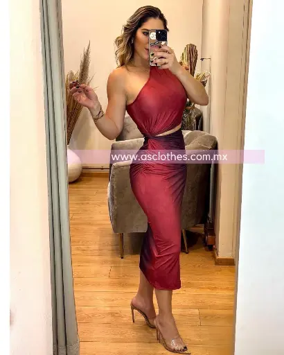 MIDI DRESS UN HOMBRO OPEN WAIST