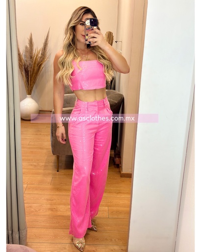 TRAJE LENTEJUELA TRANSPARENTE