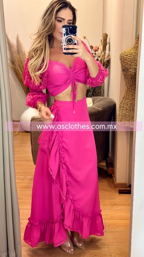 SET DE FALDA BLUSA ENCAJE