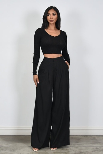 TRAJE DE PANTALON LINO CON BLUSA MANGA LARGA
