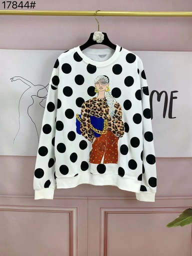 SUDADERA LUNARES NEGROS MONA PERLAS Y PIEDRAS