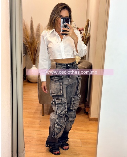 CAMISA CROP PIEDRAS