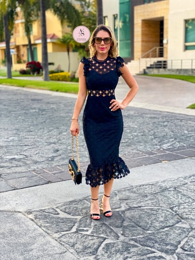 MIDI DRESS GUIPUR FORRADO