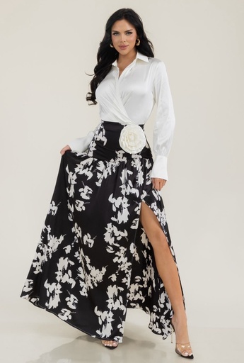 MAXI DRESS BICOLOR QUE PARECE FALDA CON CAMISA