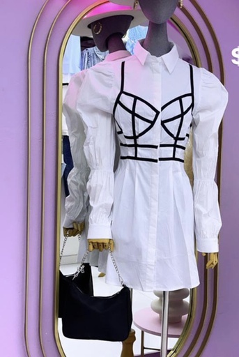 VESTIDO/CAMISA CON TOP MARCADO
