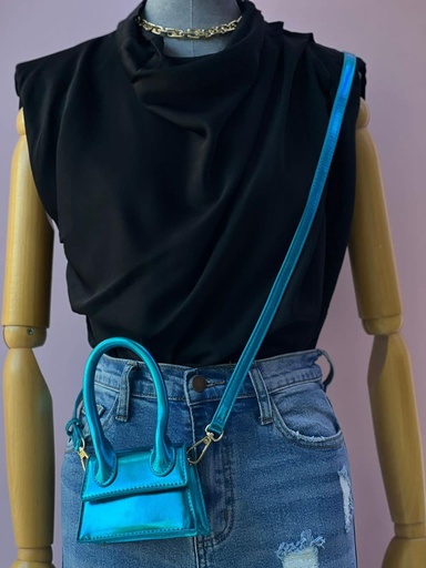 BLUSA CROP CON HOMBRERAS SATIN
