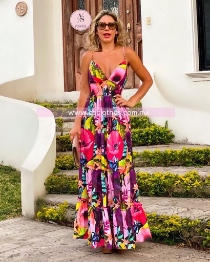 MAXI DRESS FLORES MULTI