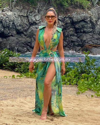 TRAJE BAÑO CON SALIDA HOJAS PRINT