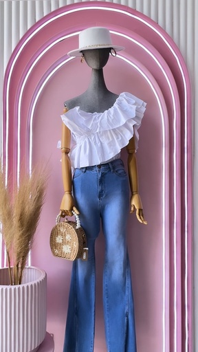 BLUSA CORRUGADA UN HOMBRO