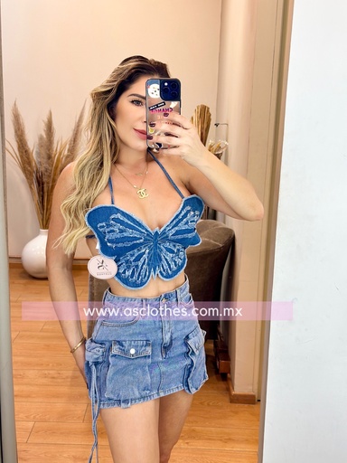 CROP TOP FORMA MARIPOSA 
