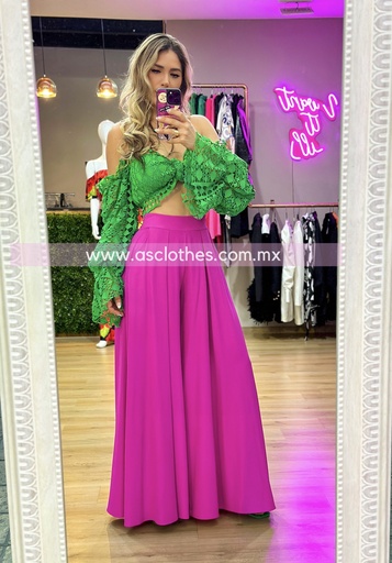 BLUSA CROP ENCAJE