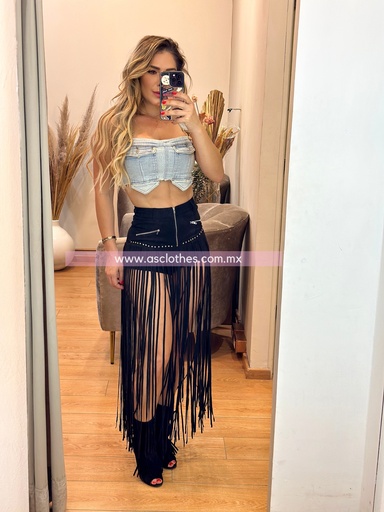 CROP CARGO DENIM
