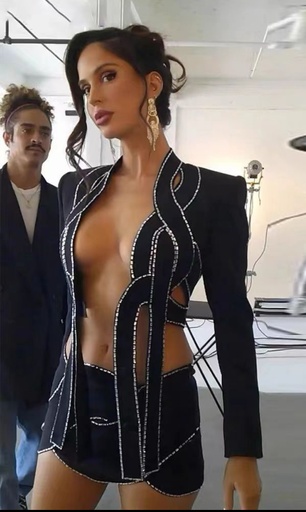 TRAJE FALDA/SACO BANDAGE CON PIEDRAS
