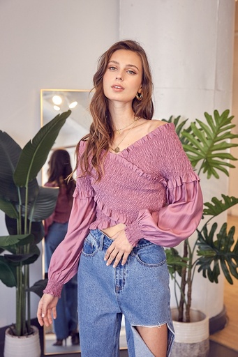 BLUSA A LOS HOMBROS ELASTICA