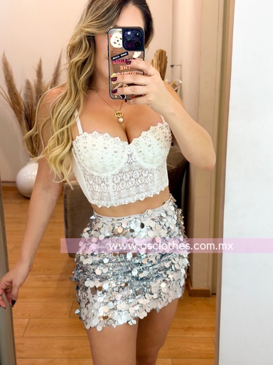 CORSET ENCAJE CON PIEDRAS