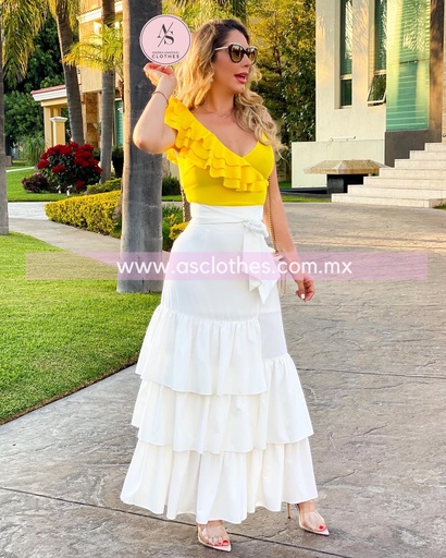 BLUSA TIRANTE Y OLANES HOMBRO