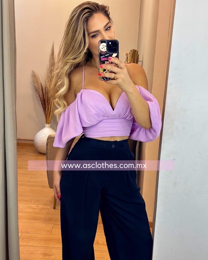 BLUSA DRAPEADA HOMBROS CAIDOS CON TIRANTES