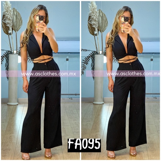 SET DE PANTALON RECTO Y BLUSA CON AMARRADERA 