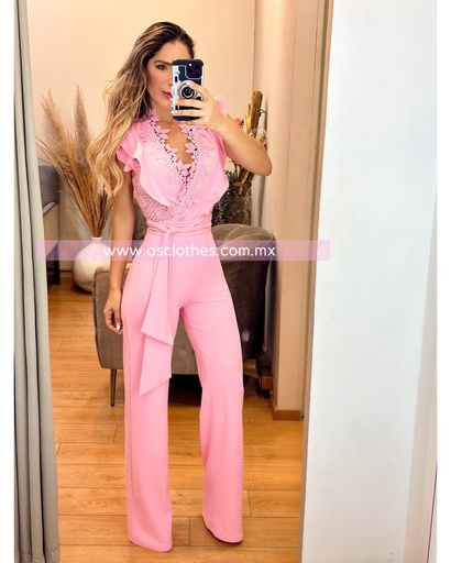 PALAZZO RUFFLES CON ENCAJE